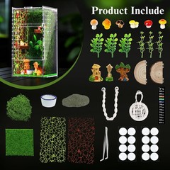 Jumping Spider Enclosure Kit, 4″ x 4″ x 8″ Escape Proof Praying Mantis Habita…