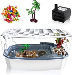 Small Turtle Tank with Lid Acrylic Turtle Aquarium with Water Pump Full View …
