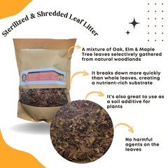 SCOTTY’S BUGS Mulched Leaf Litter for Reptiles, Isopods Live & 12oz, Brown