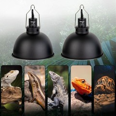 Reptile Light Fixture 2 Pack, 8.5 in Deep Dome Reptile Heat Lamp Fixture, Opt…