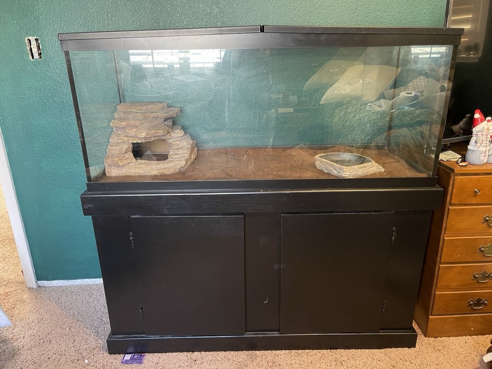 Zoo Med Thrive 75 Gallon Reptile Tank with Stand, Lamps, Accessories