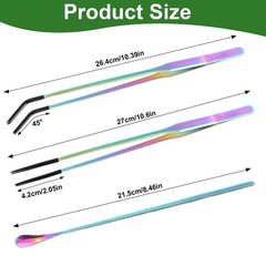 LveSunny 3PCS Stainless Steel Reptile Feeding Tongs, one size, Colorful