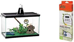 10 Gallon Tropical Pet Reptile Starter Habitat Kit with Power Center Timer, Dig