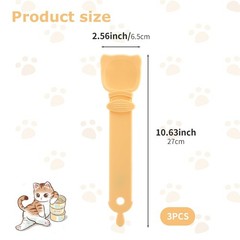 3PCS Cat Strip Feeder Spoon Cute Cat Head Lickable Treat Puree Dispenser
