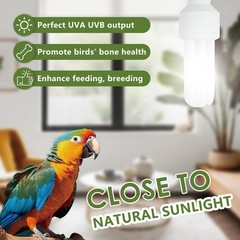LUCKY HERP UVA UVB Light Bulb for Birds 2.4 UVB 20W Compact Flourescent Lamp for