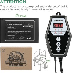 Digital Thermostat & Reptile Heating Pad for Tanks – Versatile 10-40gal Use