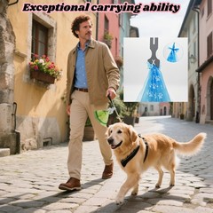 Dog Poop Bag Holder for Leash, 2-Pack Hands-Free Waste Bag Carrier & Dispense…