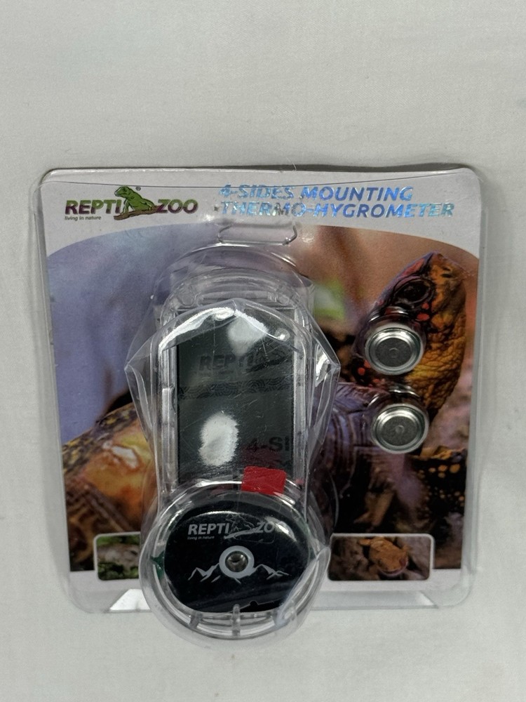 Repti Zoo Digital Thermo-Hygrometer 4-Side Mount LCD Temp Humidity Gauge