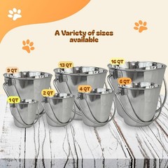 9 Quart Heavy Duty Stainless Steel Flat Side Bucket | Durable Food & Water Pa…