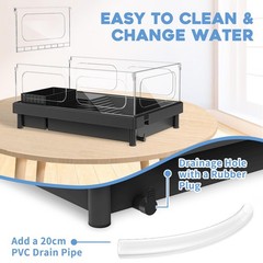 MoonOrange Small Turtle Tank, Aquarium, Acrylic Terrarium with Basking Black