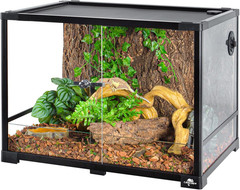 34 Gallon Reptile Tank, Glass Reptiles Terrarium 24″ X 18″ X 18″, Sliding Door,