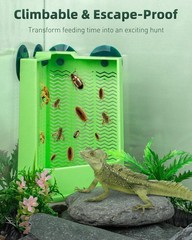 Pawfly Reptile Feeder Bowl – Escape-Proof Large, Corner Mounted Feeding Dish