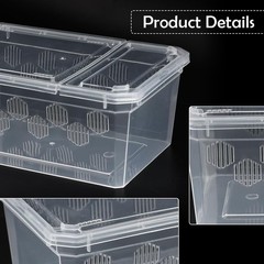 6 Pack Reptile Feeding Box Breeding Transparent color