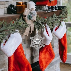 LIFE&FOOT Christmas Tree Ornaments 2025 Snowflakes Hanging Charm Decorative P…