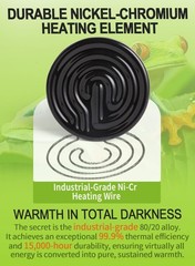 Durable 75W Black Ceramic Heat Lamp Set for Reptiles with Digital Thermometer