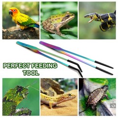 OLIISS Stainless Steel Reptile Feeding Tongs with Rubber Tip – 10.6 Straight …