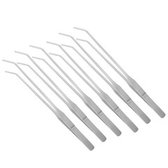 6Pcs Silver Stainless Steel Aquarium Plant Tweezers Round Nose Feeding Tool