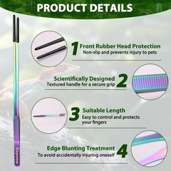 Reptile Feeding Tongs, Stainless Steel Reptile Tweezers Set, 10.6″ Straight &…