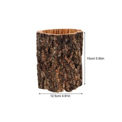 Natural Cork Bark Round Reptile Hideout-Hollow Tree Trunk Climbing Hide-Woode…