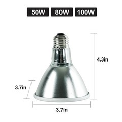 80W Splashproof Reptile Basking Heat Lamp Bulb – Energy Saving Infrared Heater f
