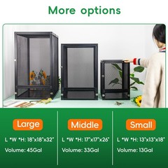 45 Gal Foldable Reptile Terrarium for Gecko & Dragon
