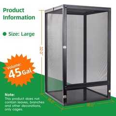 45 Gal Foldable Reptile Terrarium for Gecko & Dragon