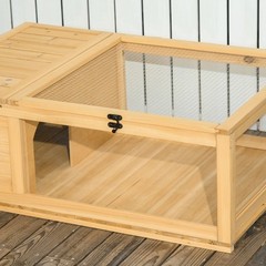 Pawhut Wooden Tortoise House Indoor Turtle Habitat Enclosure Outdoor Reptile