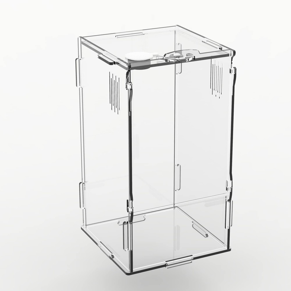 BETAZOOER Acrylic Mini Reptile Tank Habitat Transparent Large, Clear