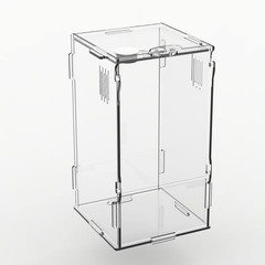 BETAZOOER Acrylic Mini Reptile Tank Habitat Transparent Large, Clear