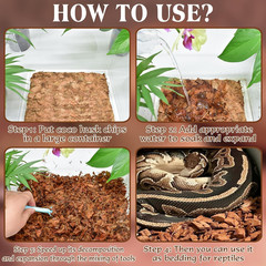 10LB Coco Fiber Chips Substrate Reptiles 72 Quart Coconut Husk Mulch Bricks Ball