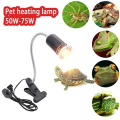 50W/75W Reptile Heating Light Bulb Tortoise Turtle Clip Holder UV Basking Lamp