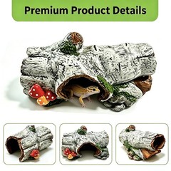 Reptile Hide Cave, Resin Hollow Tree Trunk Hideout, Terrarium Habitat Shelter…