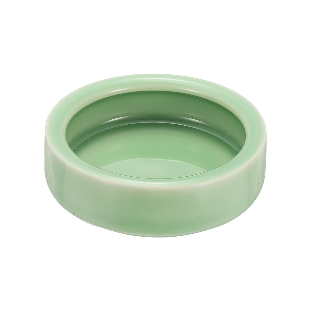 Reptile Food Bowl Worm Water Dish Ceramic Pet Bowl Small 3″ Plum Green