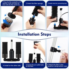 AQQA Electric Sponge Filter for Aquarium, Quiet USB Powered Fish Tank Sponge …