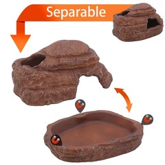 Reptile Hide and Cave Hideout for Leopard Crested Gecko Ball Python Lizard Be…