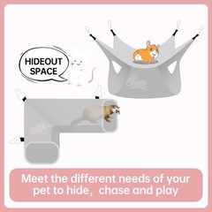 Rat Ferret Hammock Toys Cage Accessories, Guinea Pig Hideout Tunnel, Warm Bed…