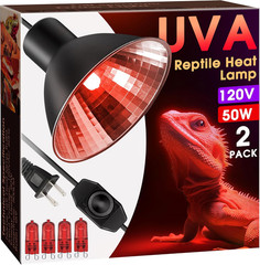 Reptile Heat Lamp Red, 50W G9 Heat Bulb & Dome Reptile Light Fixture, Aluminum R