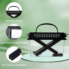 SORWATEE Reptile Cricket Keeper, Transparency Cricket Pen with Tubes, Insect …