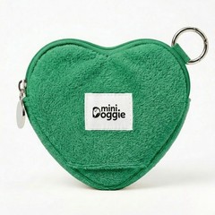 Heart Dog Poop Bag Holder & Dispenser — Soft Terry Cloth Pouch with Zipper To…