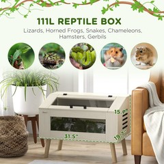 30 Gallon Reptile Terrarium W/ Top Opening Windows & Air Vents