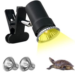 Turtle Heat Lamp + 2 Heating Bulbs (50W,35W), Reptile UVA UVB Basking Spot La…