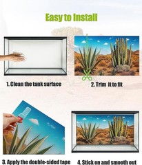 3 Pcs Reptile Background for Terrarium 40 Gallon, Bearded Dragon Tank Background