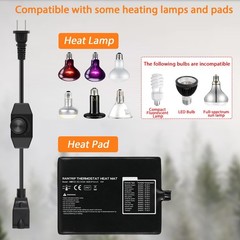 2Pcs Reptile Dimming Thermostat for Temperature Control, Dimmer Switches for …