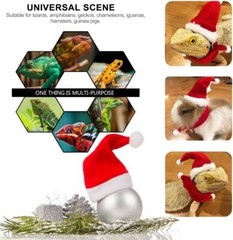 Bearded Dragon Santa Hat and Scarf Costume for Lizard Reptile Ferret Xmas Hat