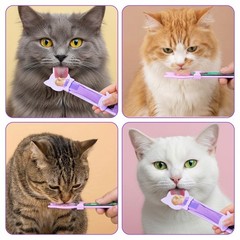 Cat Treat Spoon Squeeze Feeders, Multi-Function Kitten Strip for Wet Food
