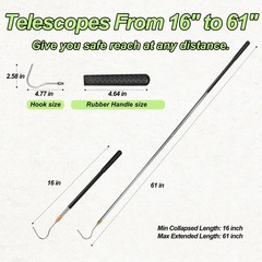 61 inch Snake Hook, Professional Reptile Catcher Handling Tool, Stainless Ste…