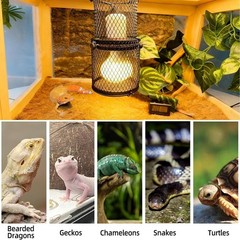 2 PCS Retractable Reptile Heat Lamp Guard,Reptile Anti-Scald Mesh Cage Guard …