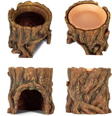 Naturalistic Leopard Gecko Hide Cave – Safe Resin Design with Clay Water Basin