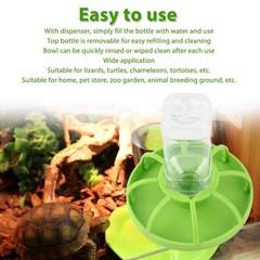 Reptile Water Bottle Turtle Automatic Feeder Waterer Dispenser with Water Bottle