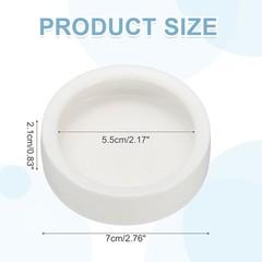 Reptile Food Bowl Worm Water Dish Ceramic Pet Bowl Small 3″ White